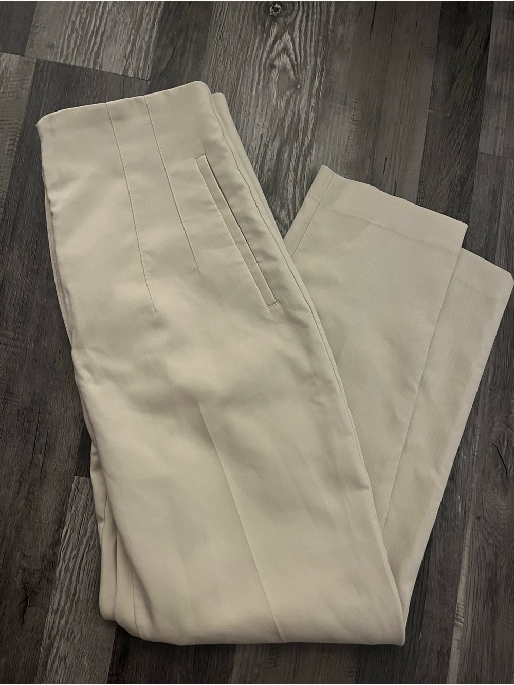 Zara Men's Cream Dress Pants - Tailored Straight Leg